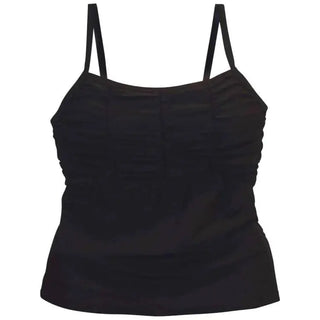 Black Tankini Top from Simply Fit Women’s Plus Size Smocked Tankini Swimsuit Top 16W