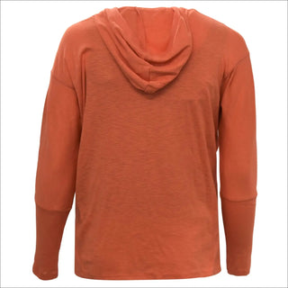 Orange hooded long-sleeve shirt from Snow Country Outerwear Plus Size Athleisure Wear