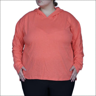 Snow Country Outerwear 1X-6X Women’s Plus Size Athleisure Wear Hoodie Top - 1X / coral - Women’s Plus Size