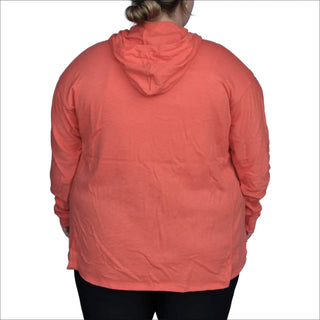 Coral-colored hooded sweatshirt from Snow Country Outerwear Women’s Plus Size Athleisure Wear