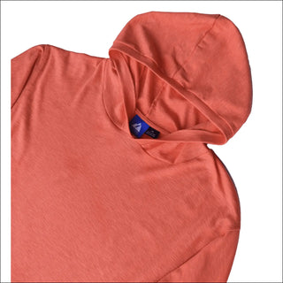 Coral-colored hooded shirt from Snow Country Outerwear Plus Size Athleisure collection