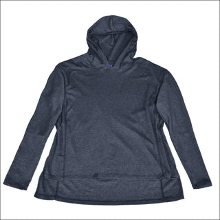 Gray hooded long-sleeved shirt from Snow Country Outerwear Women’s Plus Size Athleisure collection