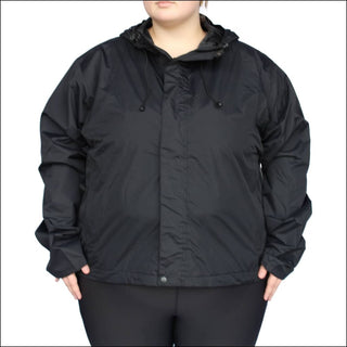 Snow Country Outerwear 1X-6X Women’s Plus Size Packable Rain Jacket Wind Breaker - 1X / Black - Women’s Plus Size