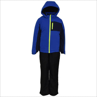 Blue and black hooded snow suit from Snow Country Outerwear for boys aged 8-18