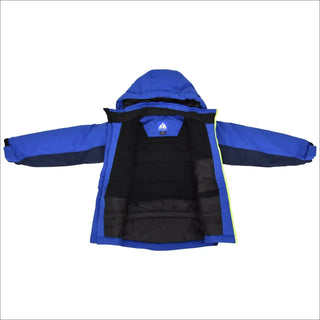 Open blue and black hooded jacket from Snow Country Outerwear boys winter snowsuit