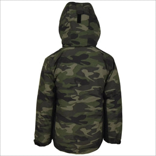 Camouflage hooded insulated snow jacket for boys from Snow Country Outerwear
