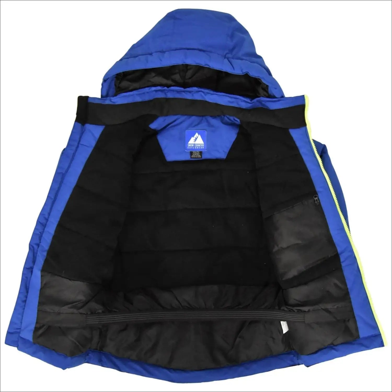 Open blue puffer jacket from Snow Country Outerwear for boys youth size S to L