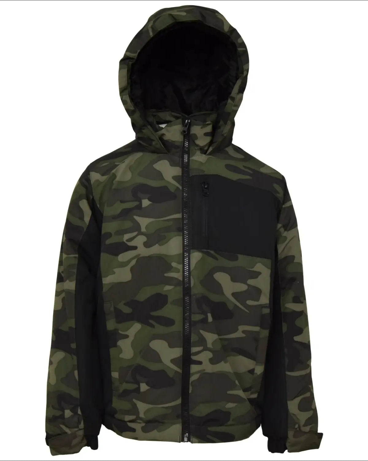 Camouflage hooded insulated snow jacket for boys from Snow Country Outerwear