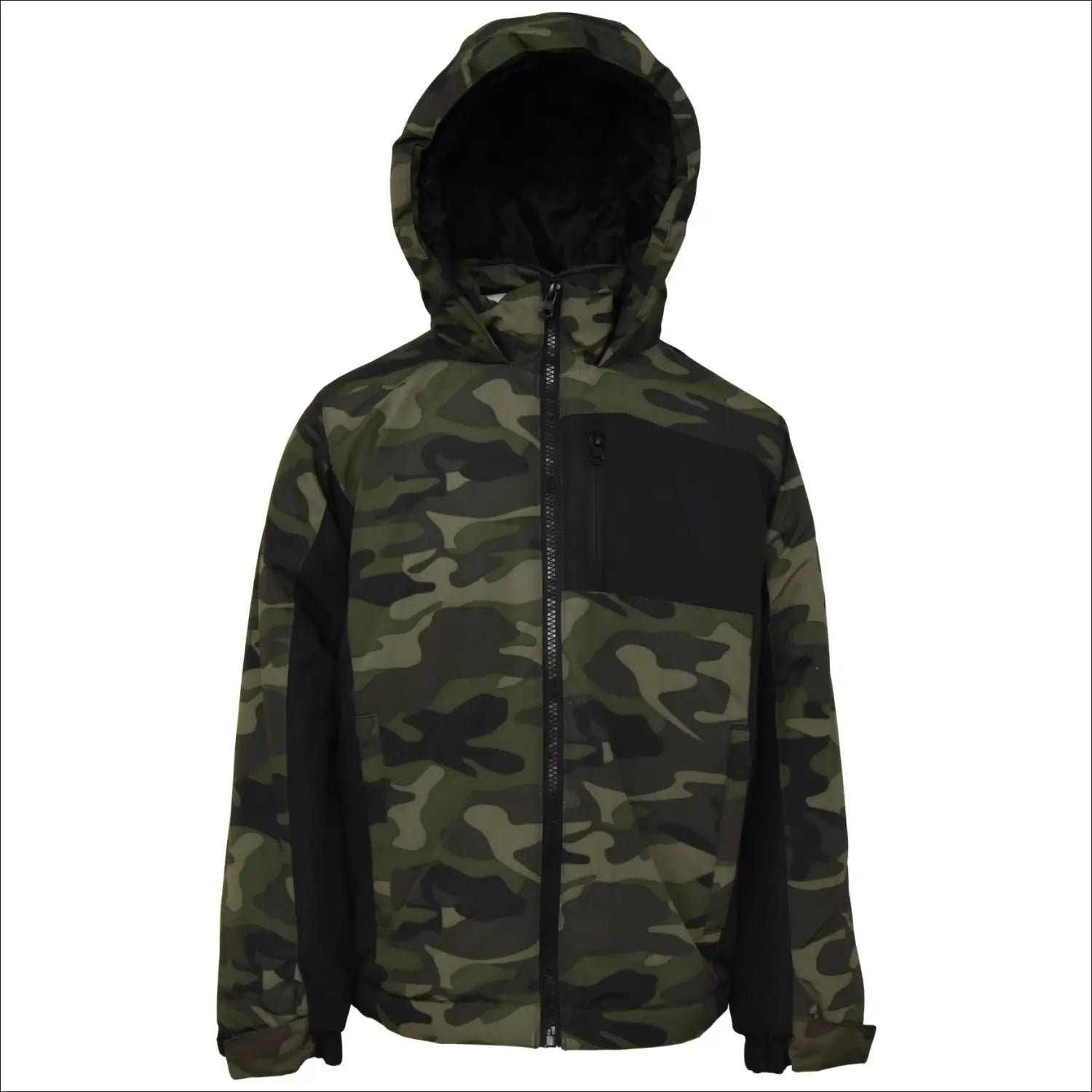 Camouflage hooded insulated snow jacket for boys from Snow Country Outerwear