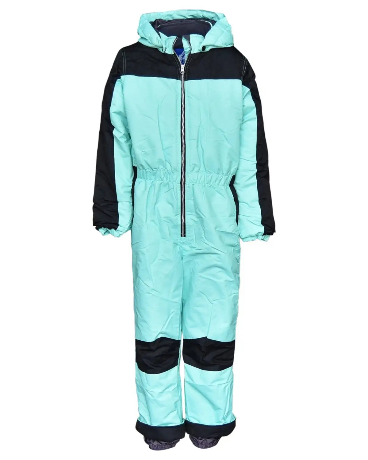 Mint green and black girl’s youth snow suit from Snow Country Outerwear, waterproof and warm