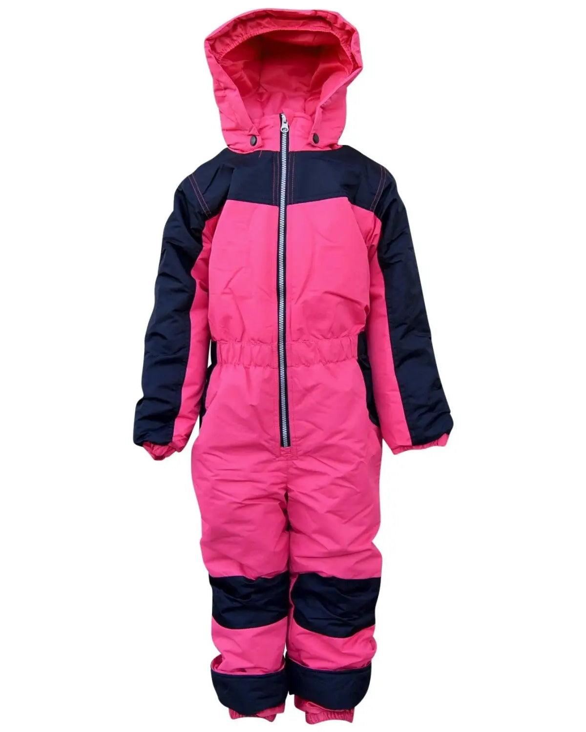 Pink and navy blue Snow Country Outerwear little girls winter snowsuit coveralls