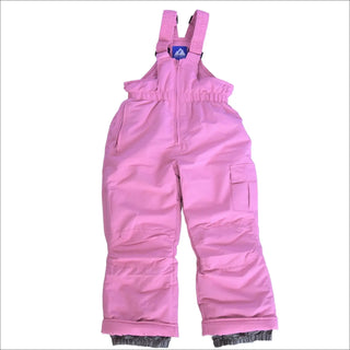 Pink snow bib overalls for girls from Snow Country Outerwear, perfect for winter skiing