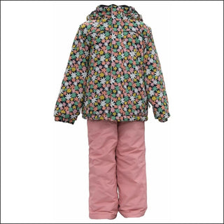 Snow Country Outerwear Little Girls Snowsuit Ski Jacket and Snow Pants Set S-L - Small / Pink Poppies - Kid’s