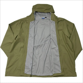 Open olive-green rain jacket with hood for Men’s Big 3XL-7XL Windguard Windbreaker Coat