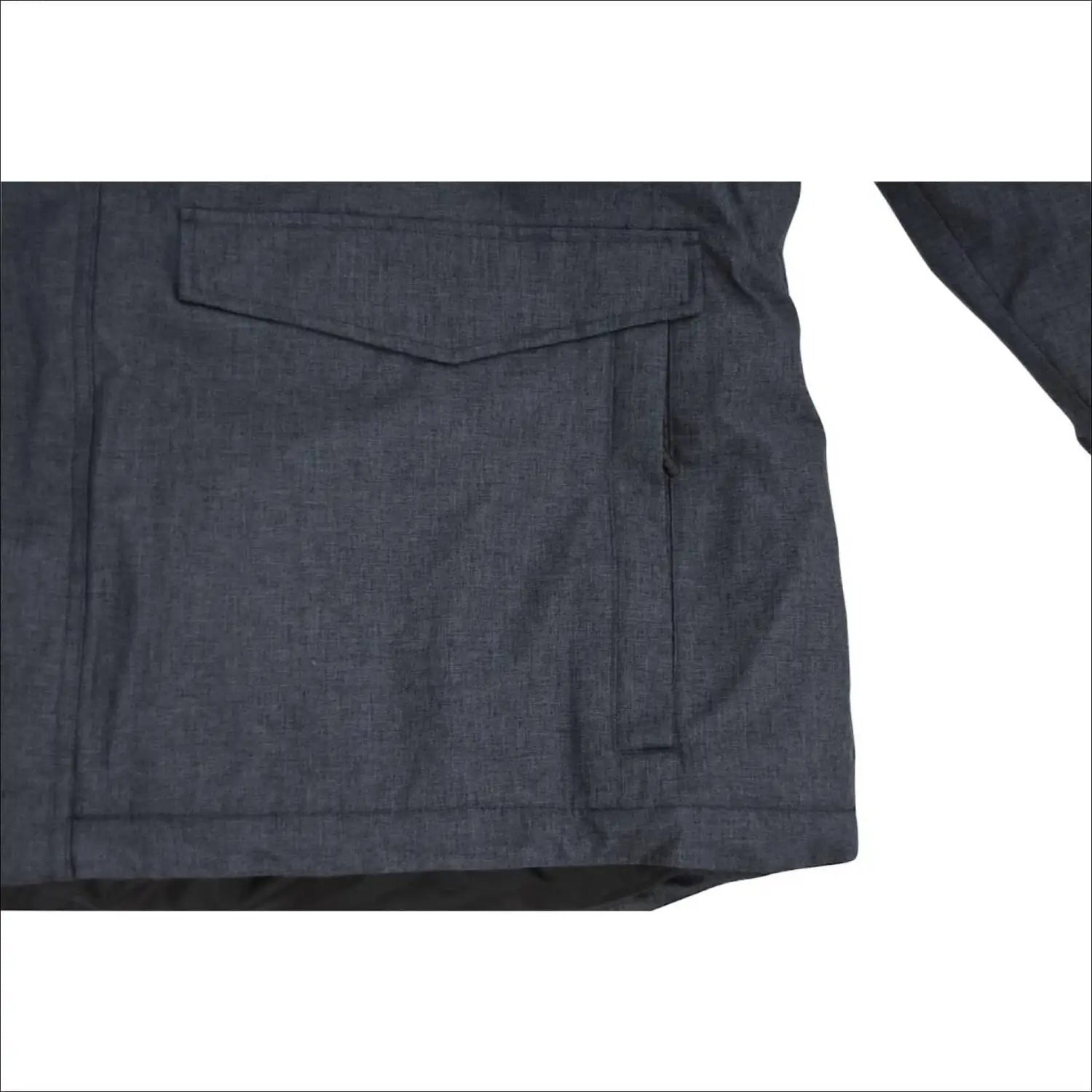 Dark gray men’s snow winter jacket with flap pocket from Snow Country Outerwear