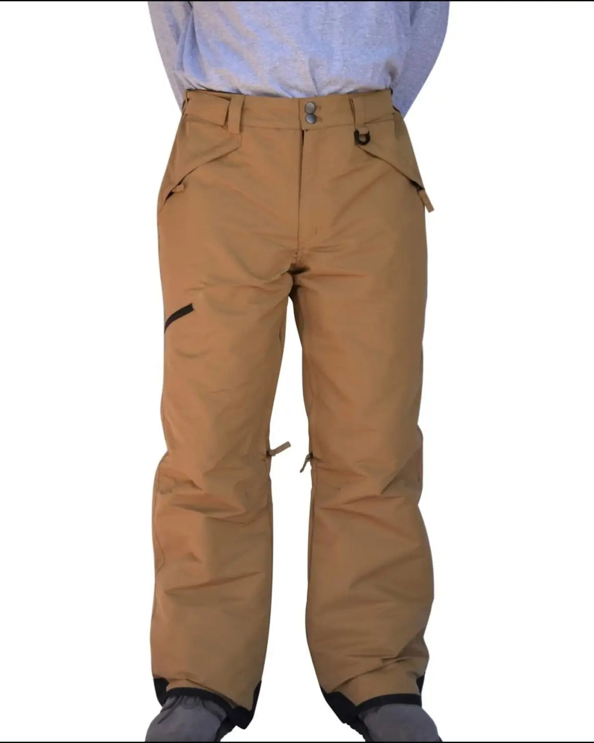 Tan snow pants from Snow Country Outerwear Men’s insulated winter ski clothing