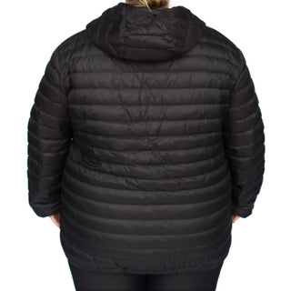 Black quilted hooded jacket from Women’s Plus Extended Size Packable Down Coat Snow Country Outerwear