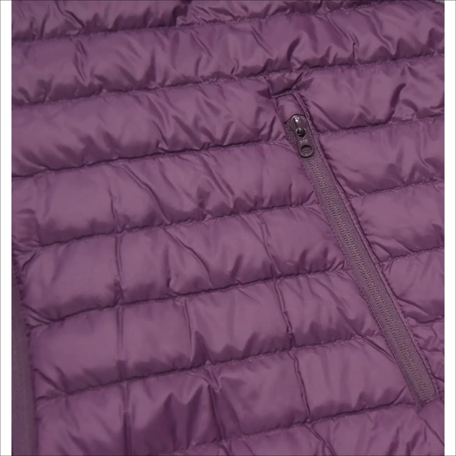 Purple quilted detail on Women’s Plus Size Packable Down Jacket Hooded Snow Coat