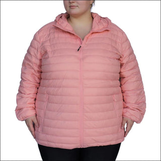 Snow Country Outerwear Women’s 1X-6X Plus Extended Size Packable Down Jacket Hooded Coat - 1X / Pale Pink - Women’s Plus Size