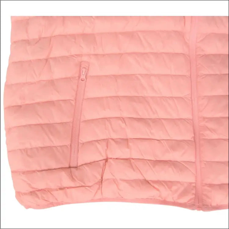 Pink quilted vest from Women’s 1X-6X Plus Extended Size Packable Down Jacket Hooded Coat Snow Country Outerwear