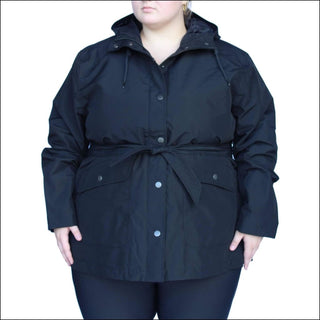 Snow Country Outerwear Women’s 1X-6X Plus Size Short Trench Rain Coat Manchester - 1X / Black - Women’s Plus Size