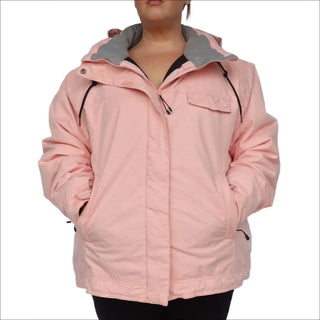 Pink winter jacket for women’s plus size insulated snowboarding ski coat outerwear