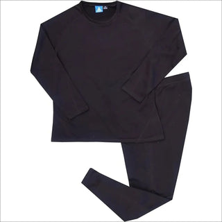 Black long-sleeved thermal underwear set for women from Snow Country Outerwear Plus Size