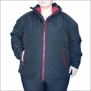Snow Country Outerwear Women’s Plus Size Alps 3-in-1 Winter Down Alternative Coat 1X - 6X - 1X / Black Cranberry - Women’s Plus Size