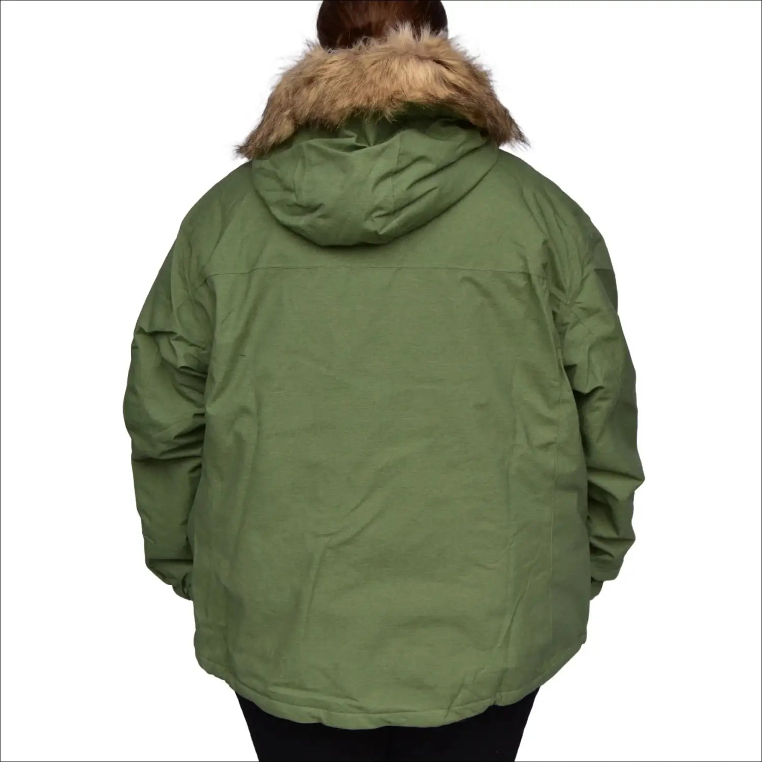 Green parka with fur-trimmed hood from Snow Country Outerwear Women’s Plus Size Fortress Winter Ski Coat