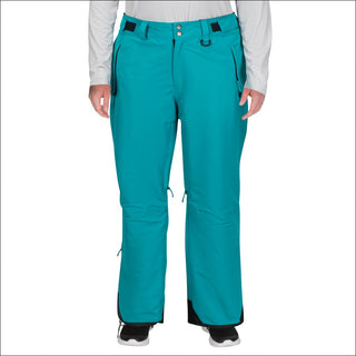 Snow Country Outerwear Women’s Plus Size Insulated Ski Pants 1X-6X Regular and Short Inseams - 1X / Teal - Women’s Plus Size