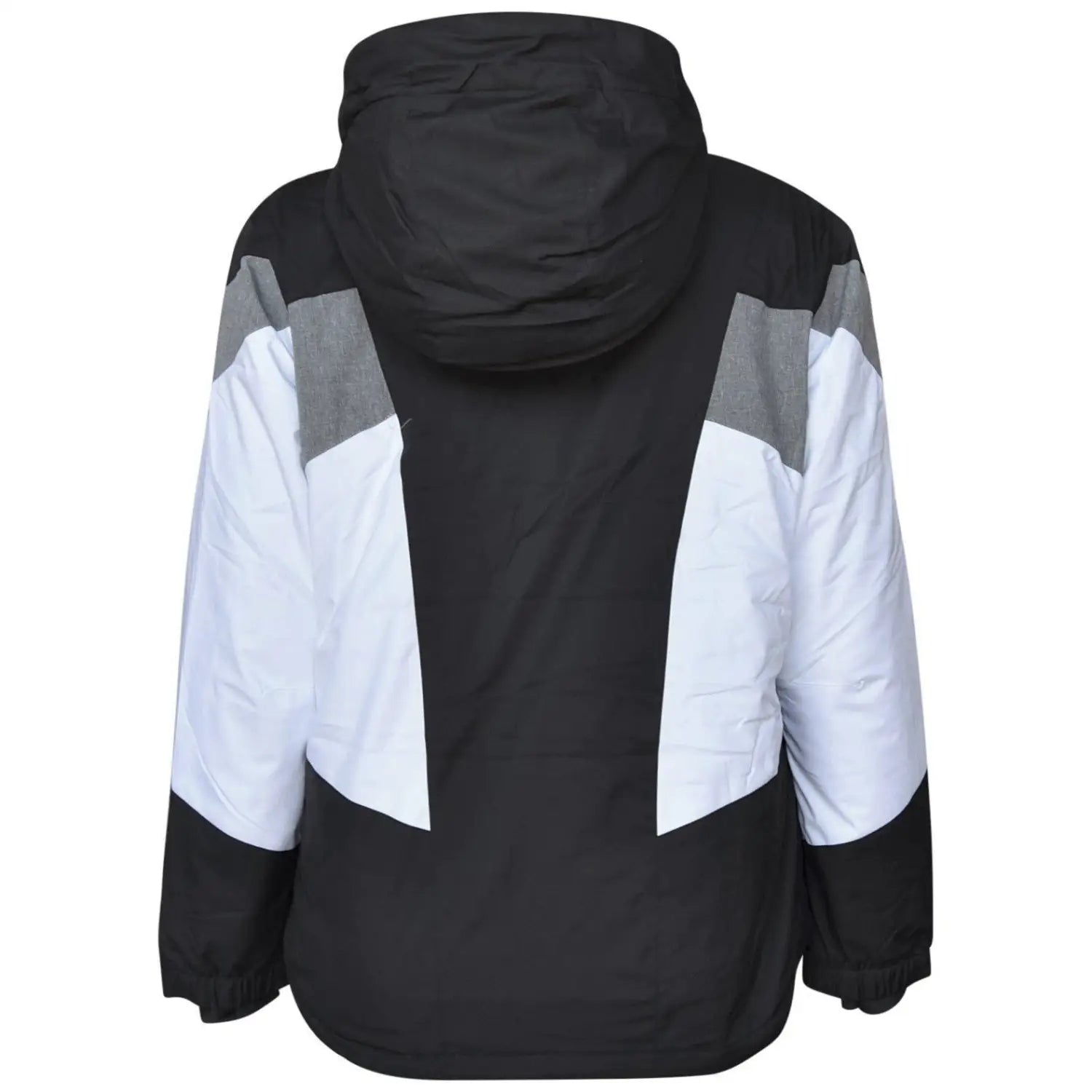 Black, white, and gray hooded insulated ski jacket for women from Snow Country Outerwear