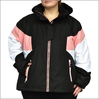 Snow Country Outerwear Women’s Plus Size Moonlight Insulated Winter Ski Coat 1X-6X - 1X / Black White Pink - Women’s Plus Size