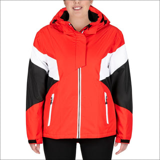 Snow Country Outerwear Women’s Plus Size Moonlight Insulated Winter Ski Coat 1X-6X - 1X / Red Black White - Women’s Plus Size