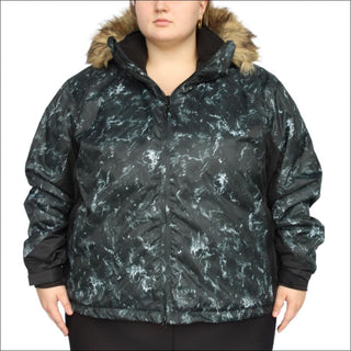 Snow Country Outerwear Women’s Plus Size Winter Flurry Down-Alternative Coat 1X 2X 5X CLEARANCE - 1X / Black Marble - Women’s Plus Size