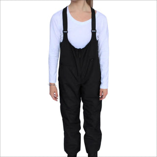 Black snow bib overalls for women from Snow Country Outerwear, insulated ski bibs