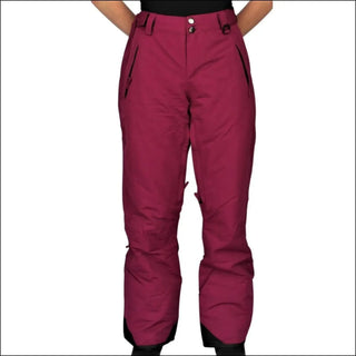 Maroon snow pants for women from Snow Country Outerwear, insulated ski and snowboard pants