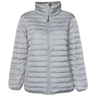 Gray quilted puffer jacket from Sportcaster Women’s Plus Size Packable Down Jacket 1X CLEARANCE