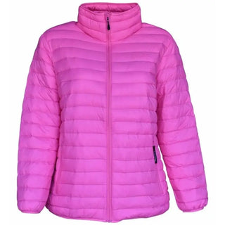 Pink quilted puffer jacket from Sportcaster Women’s Plus Size Packable Down Jacket 1X CLEARANCE
