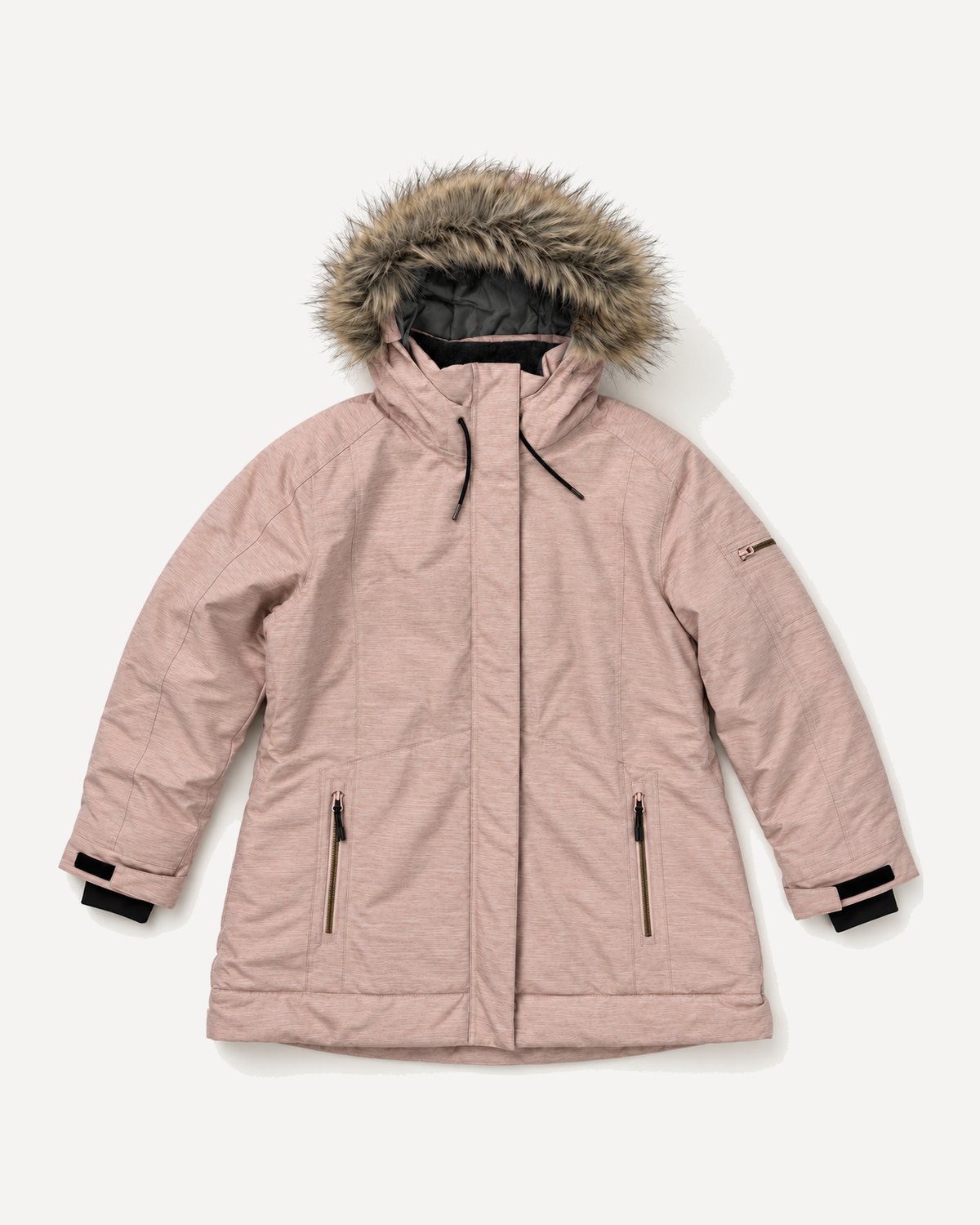 Pink Blush The Sugar Coat II plus size insulated snow jacket, sizes 1X to 6X, flat lay, front