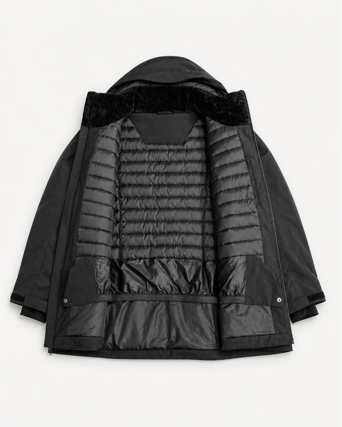 Black The Tempest plus size insulated snow jacket, sizes 1X to 6X, interior
