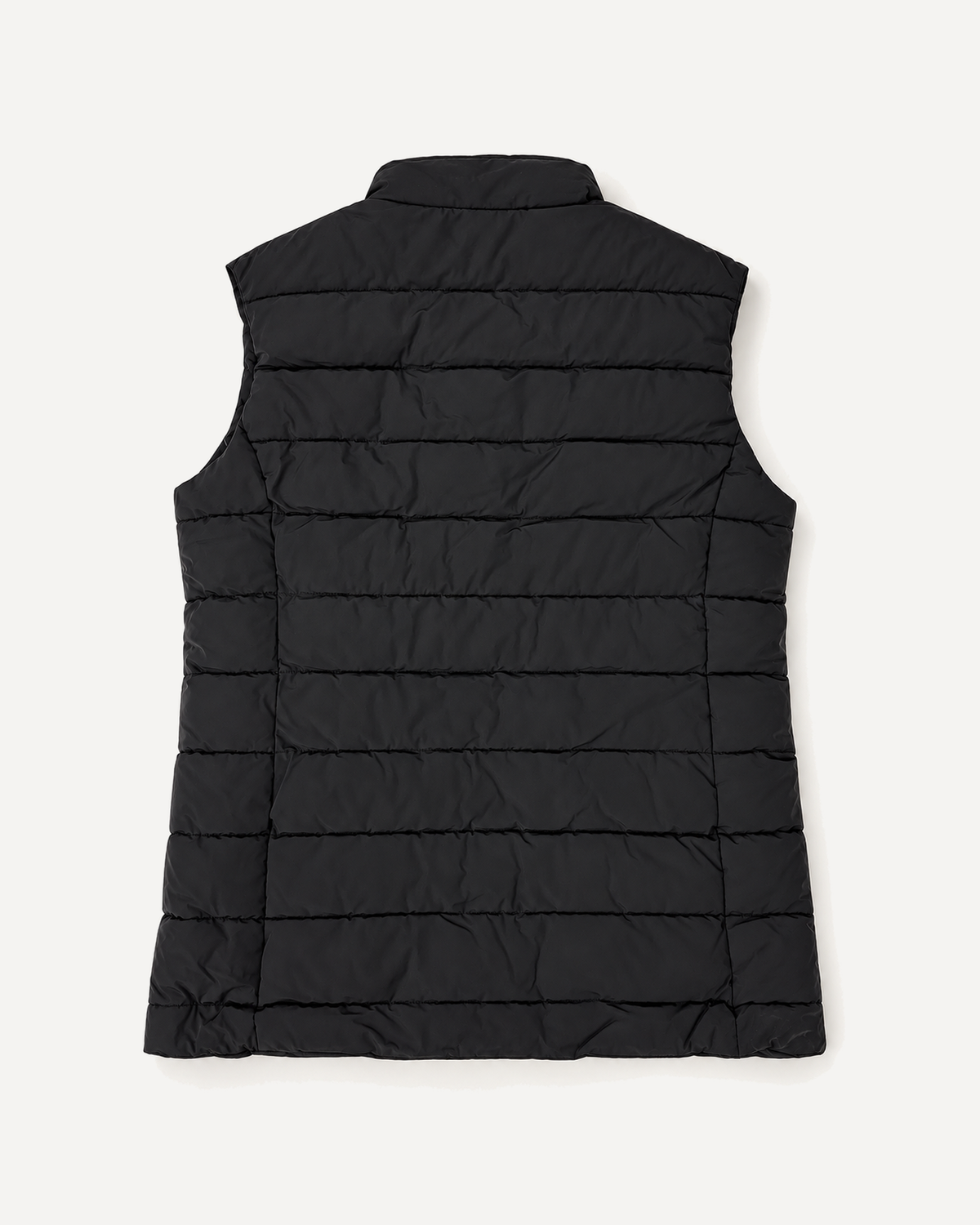 Black Tempo II women's plus size insulated vest, flat lay, back