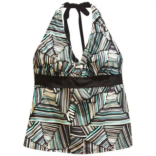 Striped halter-neck tankini top from Heat Women’s Plus Size Swimsuit Collection