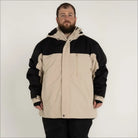 Two-tone men’s insulated peak winter ski jacket in 2XL to 7XL sizes for snow skiing outdoor wear