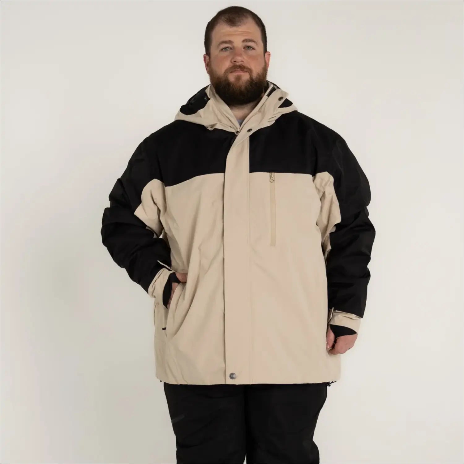 Two-tone Mens Big Winter Insulated Ski Jacket Snow Coat Outerwear for Cold Weather