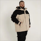 Men’s two-tone insulated peak winter ski jacket snow coat for cold weather outdoor activities