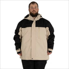 Two-tone insulated men’s winter ski jacket with waterproof design and large hood