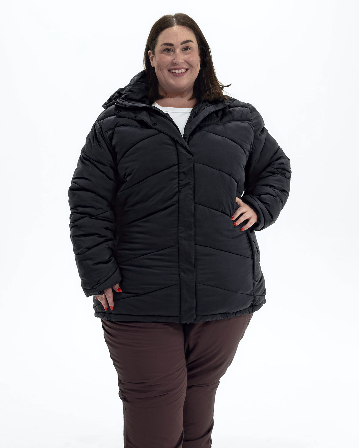 Snow Country plus size outerwear worn by our models