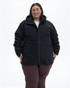 Black Swiss Systems women's plus size 3 in 1 winter jacket, shell, front
