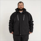 Black winter jacket with hood from Snow Country Outerwear Men’s Siberian III line in 2XL to 7XL