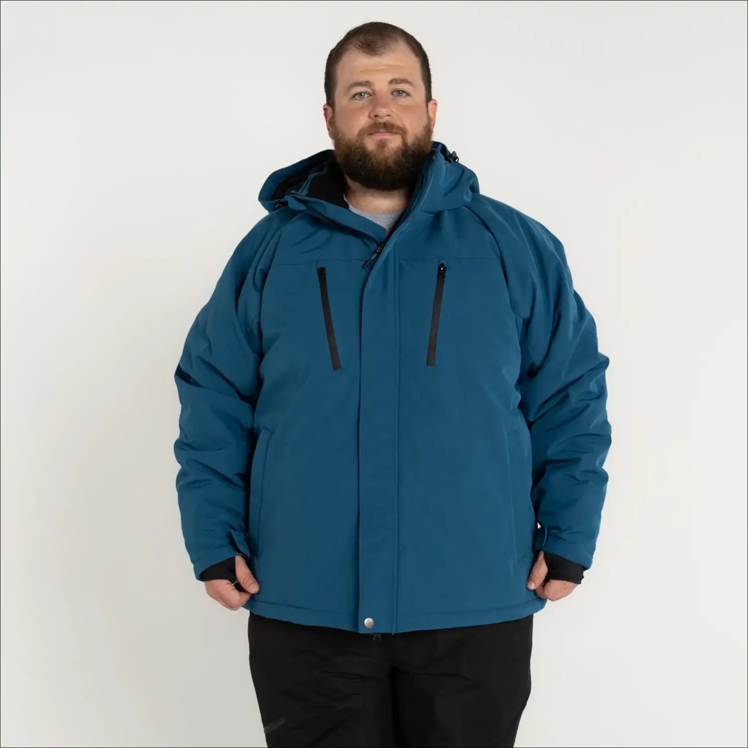 Blue hooded winter jacket from Snow Country Outerwear Mens Big Sizes Siberian III collection